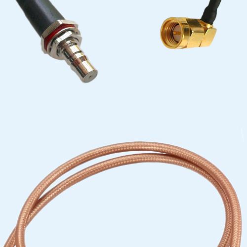 QMA Bulkhead Female to SMA Male Right Angle RG400 RF Cable Assembly
