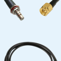 QMA Bulkhead Female to SMA Male LMR100 RF Cable Assembly