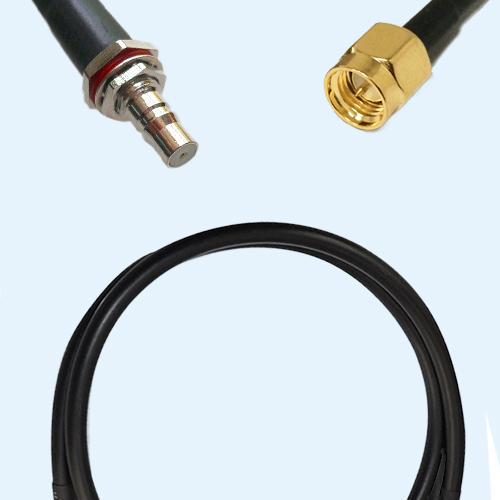 QMA Bulkhead Female to SMA Male LMR200 RF Cable Assembly