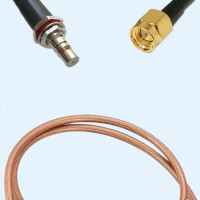 QMA Bulkhead Female to SMA Male RG142 RF Cable Assembly