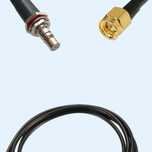 QMA Bulkhead Female to SMA Male RG174 RF Cable Assembly