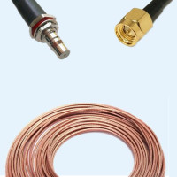 QMA Bulkhead Female to SMA Male RG188 RF Cable Assembly