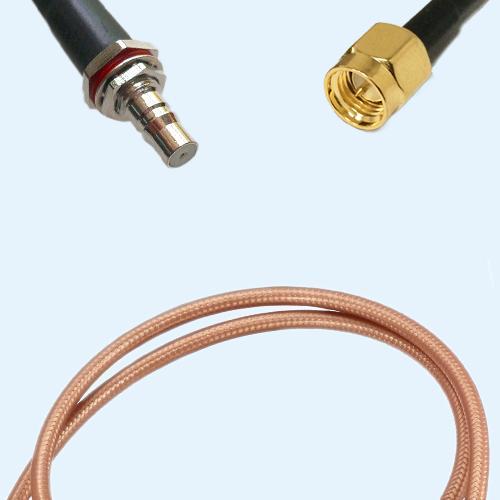 QMA Bulkhead Female to SMA Male RG400 RF Cable Assembly