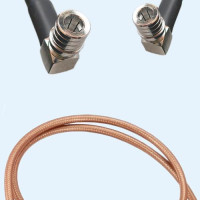 QMA Male Right Angle to QMA Male Right Angle RG142 RF Cable Assembly