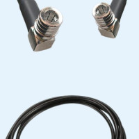 QMA Male Right Angle to QMA Male Right Angle RG174 RF Cable Assembly