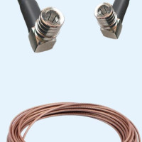 QMA Male Right Angle to QMA Male Right Angle RG178 RF Cable Assembly