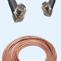 QMA Male Right Angle to QMA Male Right Angle RG188 RF Cable Assembly