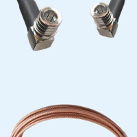 QMA Male Right Angle to QMA Male Right Angle RG316D RF Cable Assembly