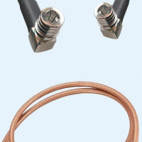 QMA Male Right Angle to QMA Male Right Angle RG400 RF Cable Assembly