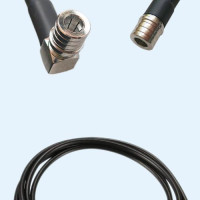 QMA Male Right Angle to QMA Male LMR100 RF Cable Assembly