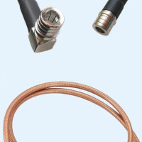 QMA Male Right Angle to QMA Male RG142 RF Cable Assembly