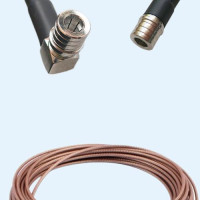 QMA Male Right Angle to QMA Male RG178 RF Cable Assembly