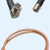 QMA Male Right Angle to QMA Male RG400 RF Cable Assembly