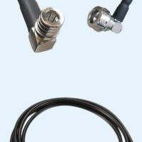 QMA Male Right Angle to QN Male Right Angle LMR100 RF Cable Assembly