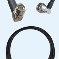 QMA Male Right Angle to QN Male Right Angle LMR195 RF Cable Assembly