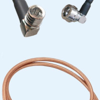 QMA Male Right Angle to QN Male Right Angle RG142 RF Cable Assembly