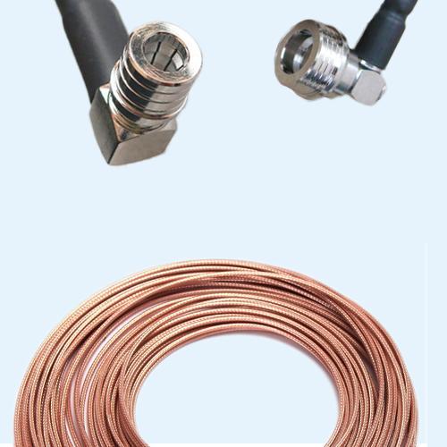 QMA Male Right Angle to QN Male Right Angle RG188 RF Cable Assembly