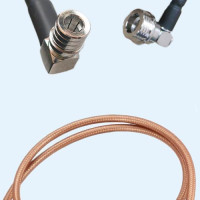QMA Male Right Angle to QN Male Right Angle RG400 RF Cable Assembly