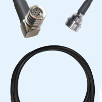 QMA Male Right Angle to QN Male LMR195 RF Cable Assembly