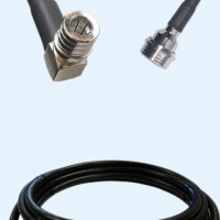 QMA Male Right Angle to QN Male LMR240 RF Cable Assembly