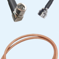 QMA Male Right Angle to QN Male RG400 RF Cable Assembly