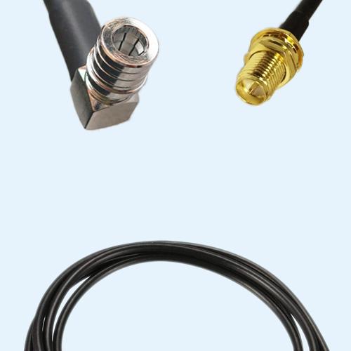QMA Male Right Angle to RP SMA Bulkhead Female LMR100 RF RF Cable