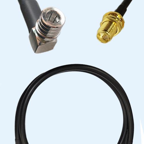QMA Male Right Angle to RP SMA Bulkhead Female LMR200 RF RF Cable