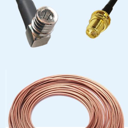 QMA Male Right Angle to RP SMA Bulkhead Female RG316 RF Cable Assembly