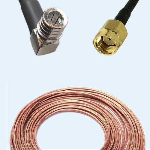 QMA Male Right Angle to RP SMA Male RG316 RF Cable Assembly
