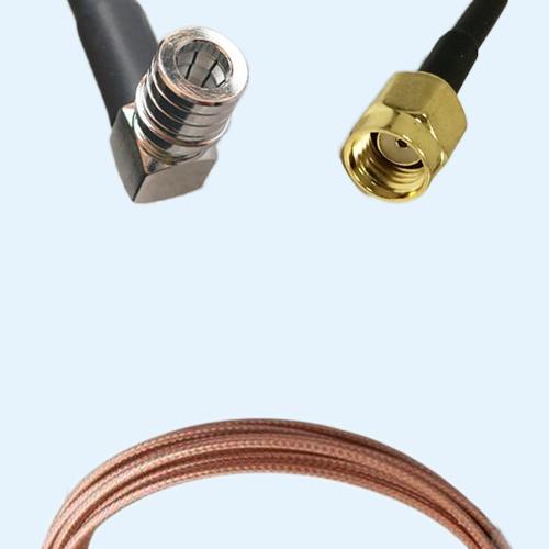 QMA Male Right Angle to RP SMA Male RG316D RF Cable Assembly