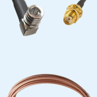 QMA Male Right Angle to SMA Bulkhead Female RG316D RF Cable Assembly