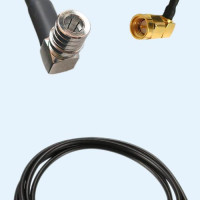 QMA Male Right Angle to SMA Male Right Angle LMR100 RF Cable Assembly