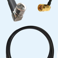 QMA Male Right Angle to SMA Male Right Angle LMR195 RF Cable Assembly