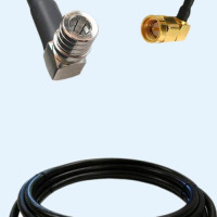 QMA Male Right Angle to SMA Male Right Angle LMR240 RF Cable Assembly