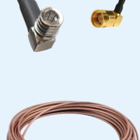 QMA Male Right Angle to SMA Male Right Angle RG178 RF Cable Assembly