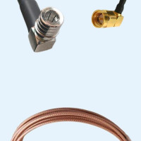 QMA Male Right Angle to SMA Male Right Angle RG316D RF Cable Assembly