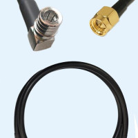 QMA Male Right Angle to SMA Male LMR195 RF Cable Assembly
