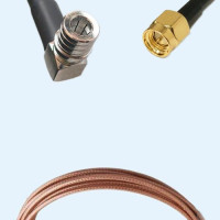 QMA Male Right Angle to SMA Male RG316D RF Cable Assembly