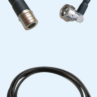 QMA Male to QN Male Right Angle LMR100 RF Cable Assembly
