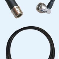 QMA Male to QN Male Right Angle LMR195 RF Cable Assembly