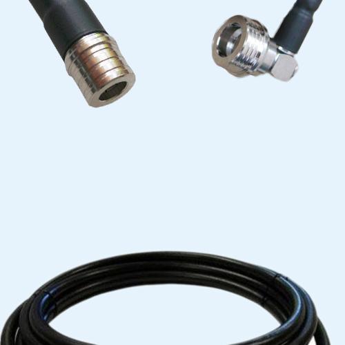 QMA Male to QN Male Right Angle LMR400 RF Cable Assembly
