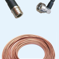 QMA Male to QN Male Right Angle RG188 RF Cable Assembly