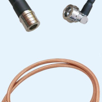 QMA Male to QN Male Right Angle RG400 RF Cable Assembly