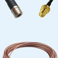 QMA Male to RP SMA Bulkhead Female RG178 RF Cable Assembly