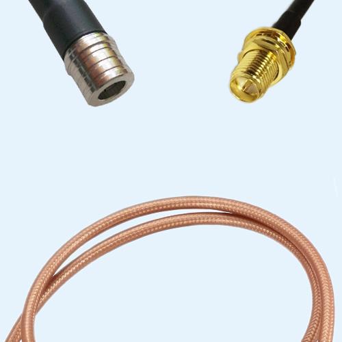 QMA Male to RP SMA Bulkhead Female RG400 RF Cable Assembly