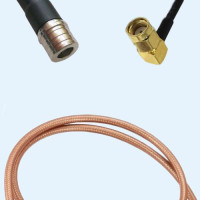 QMA Male to RP SMA Male Right Angle RG142 RF Cable Assembly