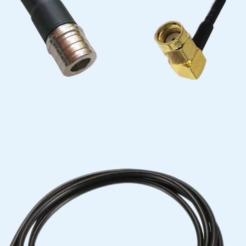 QMA Male to RP SMA Male Right Angle RG174 RF Cable Assembly