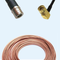 QMA Male to RP SMA Male Right Angle RG188 RF Cable Assembly