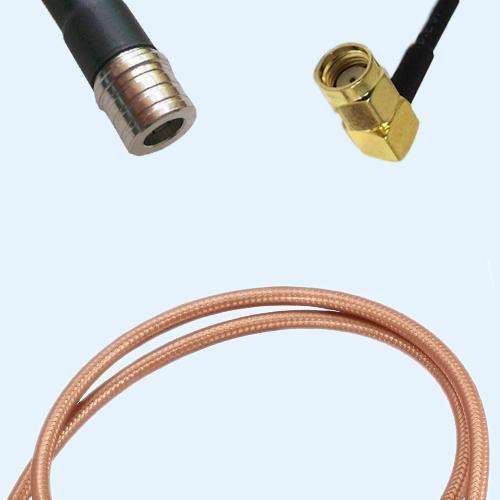 QMA Male to RP SMA Male Right Angle RG400 RF Cable Assembly
