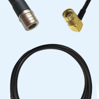 QMA Male to RP SMA Male Right Angle RG58 RF Cable Assembly